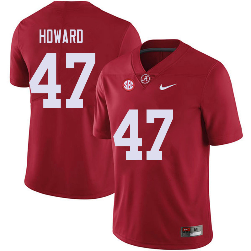 Alabama Crimson Tide Men's Chris Howard #47 Red NCAA Nike Authentic Stitched 2018 College Football Jersey OG16O77DC